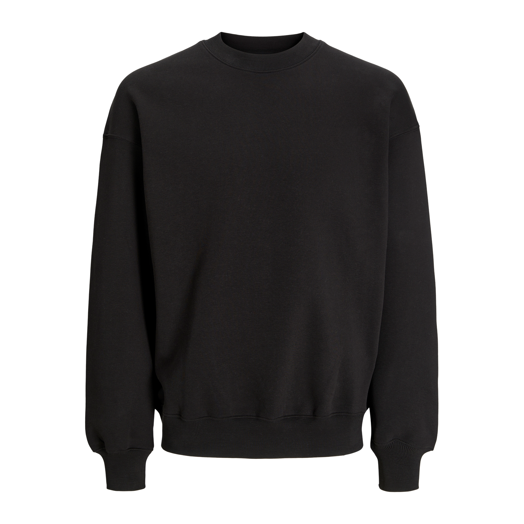 Men's Wide Fit Urban Edge Crew Neck Sweatshirt - Soft Black Fleece